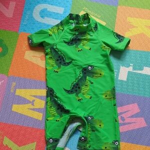 Green Dinosaur Baby Romper